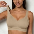 thumbnail image 6 of Bosfbaoi Women's Dark Grey Seamless V-Neck Wide Strap Full Coverage Support Wireless Bra, Comfortable No-Show Side Shaper Lingerie for Large Bust, Size S-XXXL, 6 of 8