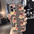 thumbnail image 3 of Funda de teléfono con diseño de perro Pug para iPhone, carcasa bonita para modelos 15, 14, 11, 12, 13 Mini Pro, XS Max, 6, 7, 8 Plus, X, XR, SE, 2020, 3 of 5