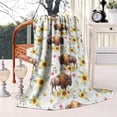 thumbnail image 2 of White Buffalo Sunflower Flower Pattern Blanket,Comfortable Soft Lamb Wool Throw Blanket,All Season,Warm Lightweight Blankets for Sofa Bed Couch Living Room Chair,60"x80", 2 of 4
