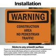 thumbnail image 3 of Construction Area No Pedestrian Traffic OSHA WARNING Vinyl Decal Label 7 Inch x 5 Inch - 10 Pack, 3 of 6