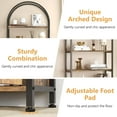 thumbnail image 6 of Juiluna 4 Tier Arched Bookshelf with Doors Storage, 71.5 Inch Tall Industrial Book Shelf with Metal Frame, Open Curved Bookcase, Display Shelf for Living Room and Office, Brown, 6 of 7