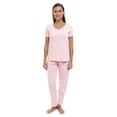 thumbnail image 1 of Pajama Set PJ Cotton Lounge Sleep Wear V-Neck Top & Long Pants by Lunarable, 1 of 3