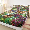 thumbnail image 3 of Castle Fairy Abstract Butterflies Girl Boy Twin Sheet Sets,Colorful Flowers Bedding, 3 of 7