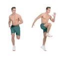 thumbnail image 4 of Little Donkey Andy Men's Workout Running Shorts Lightweight Athletic Shorts, Quick Dry, Breathable Shorts with Mesh Liner Green-Blue Slate XXL, 4 of 7