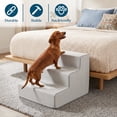 thumbnail image 2 of PETMAKER 3-Step Pet Stairs with Removable Zippered Microfiber Cover (Gray), 2 of 8