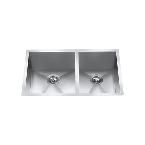 32 inch Zero Double Bowl Kitchen Stainless Steel Sink with Strainer