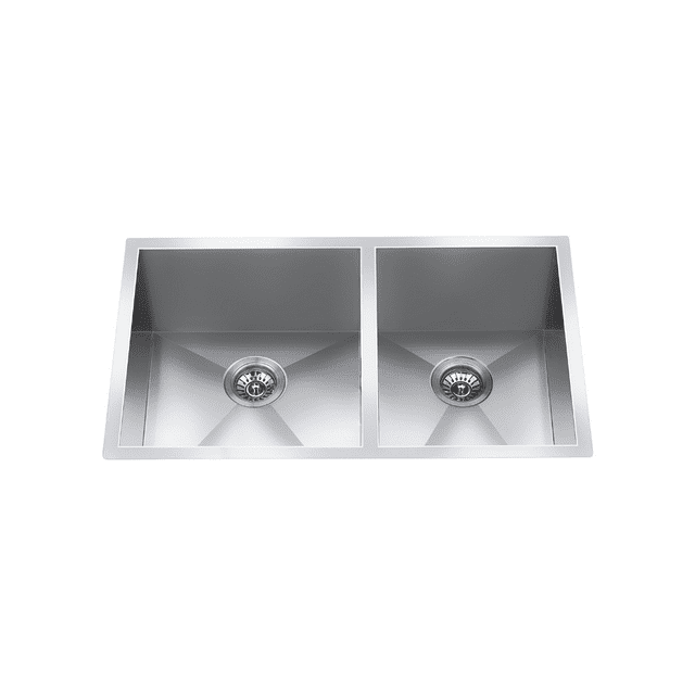 32 inch Zero Double Bowl Kitchen Stainless Steel Sink with Strainer