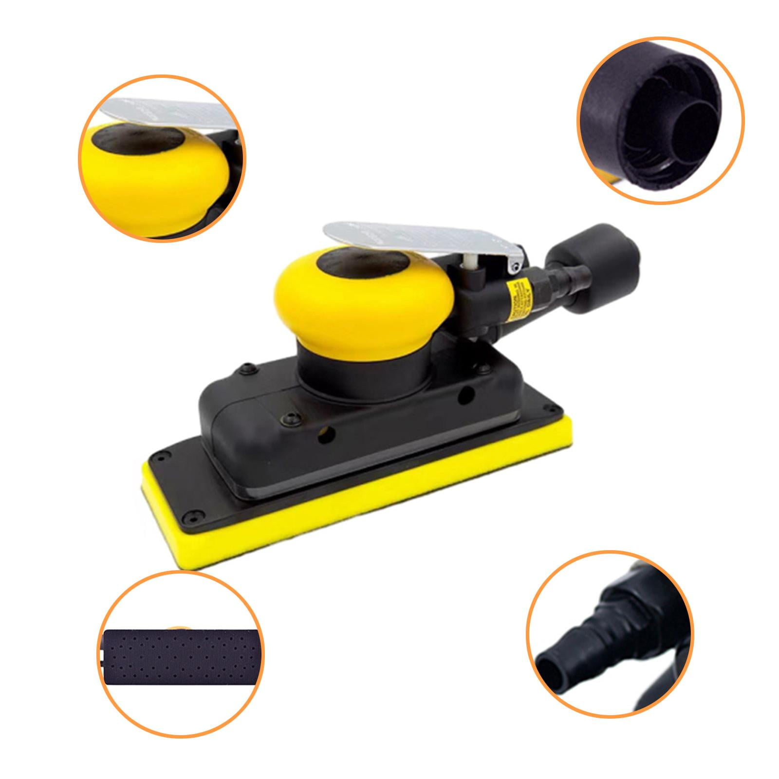Air Sander Orbital Sander Rectangular Sanding Tool Lightweight Ergonomic Design for Woodworking Metal Car Polishing