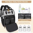 thumbnail image 3 of Diaper Bag Backpack for Women - Multifunction Travel Essentials Baby Diaper Bag with Changing Pad, Large Backpack Baby Girl Boy, Insulated Bottle Holders & Stroller Straps (Black+Gray), 3 of 4