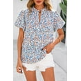 thumbnail image 6 of PRETTYGARDEN Boho Short Sleeve Floral Work Blouses for Women Dressy Casual V Neck Puff Sleeve Loose Chiffon Flowy Tops Shirts, 6 of 7