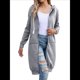 thumbnail image 1 of Sudadera con Capucha y Cremallera para Mujer, Chaqueta Informal de Larga para Otoño, Chaquetas Largas de Otoño con Bolsillos, Túnica Gris L, 1 of 9