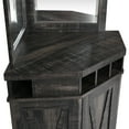 thumbnail image 3 of Home Source Corner Bar Unit with Two Glass Shelves, Built-in Wine Rack and Lower Cabinet, Charcoal, 3 of 6