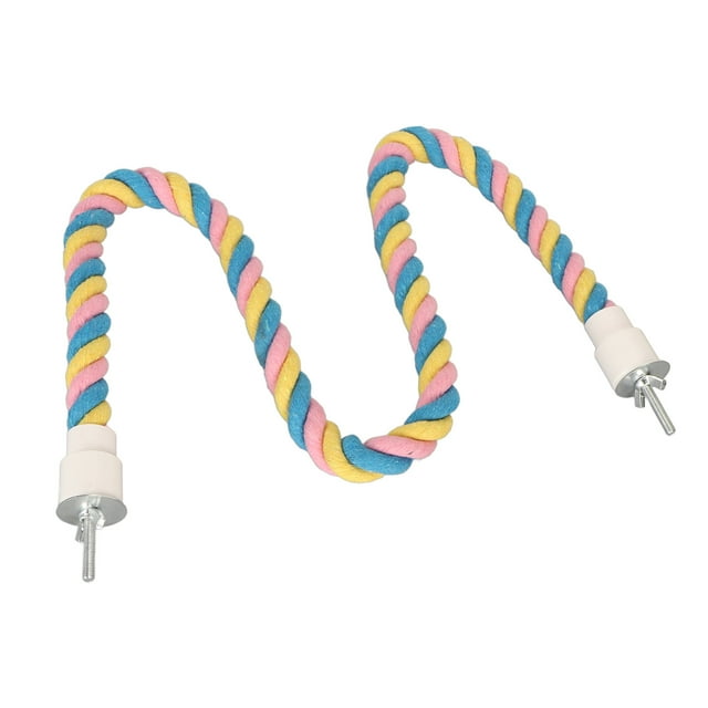 Bird Rope Perch, Built In Wire Bendable Bird Swing Perch Toy Comfortable Grip Cotton Rope Perch Easy To Use Climbing Bird Rope Toy For Cockatiels