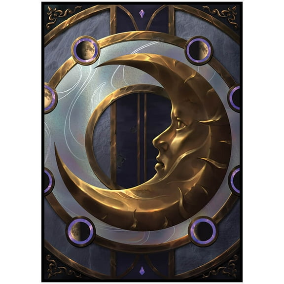 Fantasy North - Book of the Moon - Spellbook Series - 100 Textured Matte TCG Card Sleeves - Fits Magic MTG Commander Pokemon and other Card Games - Playing Card Sleeves