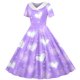 thumbnail image 5 of Vestido de manga corta con cuello vuelto para niñas Vestido elástico de manga corta para niñas Vestido skater con volantes de corte A Vestido de recital escolar Vestido de manga corta con cuello vuelt, 5 of 6