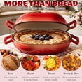 thumbnail image 6 of Ktaxon 5QT Enameled Cast Iron Dutch Oven with Upgraded Textured Handles, Candy-Shaped Sourdough Bread Baking Pot, Oven Safe to 500°F, Cherry Red, 6 of 14