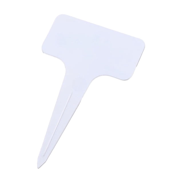 White White 100 Piece Herb Labels Tags T Type Plant Markers Plastic Garden Labels for Outdoor Waterproof Weather Resistant Writing Surface for Plant Identification