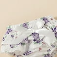 thumbnail image 3 of Dooleck Ribbed Baby Clothes Infant Ruffle Bodysuit Floral Bloomer Shorts Outfit Set, 3 of 8