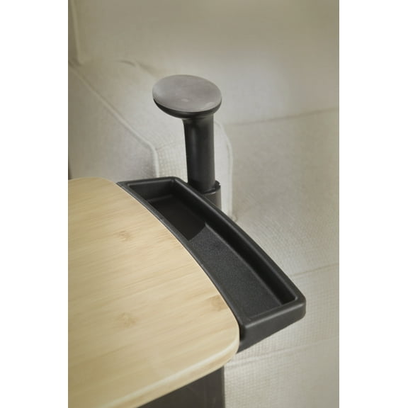 Stander Utensil Compartment Accessory for TV Tray Tables, Adjustable Holder, Black