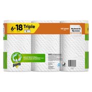 Bounty Paper Towels Full Sheet White, 6 Triple Rolls, 75 Sheets per Roll