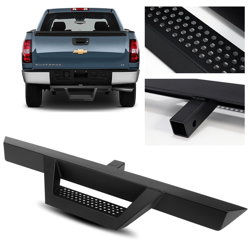 ModifyStreet 39"/3" Black Stainless Steel Square Tube Dropping Step Style Hitch Step Bar for