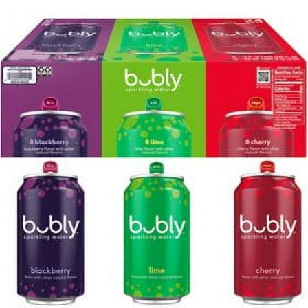 bubly Sparkling Water Variety Pack, 12 fl. oz., 24 count..pack of 2
