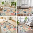 thumbnail image 4 of Area Rugs 3'x5', Boho Morocco Carpet Runner Indoor Outdoor Rugs Home Decor Aesthetic, Retro Farmhouse Ethnic Neutral Aesthetic Non Slip Mats Washable Accent Rug for Living Room Bedroom, 4 of 8