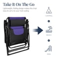 thumbnail image 5 of Best Choice Products Oversized Padded Zero Gravity Chair, Folding Outdoor Patio Recliner w/ Side Tray - Black/Purple, 5 of 7