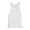 thumbnail image 5 of xfsWaSs Workout Tank Tops For Women Sleeveless Ribbed Knit Camisole Tank Top High Neck Cropped Basic T-Shirts Casual Summer Tops Basic Tees Tops, 5 of 5