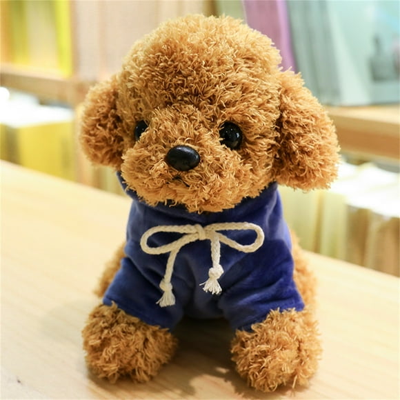 Oliegs Heated Blanket Simulation Teddy Dog Action Figure Super Cute Puppy Dog Plush Toy Rag Doll Children Female Birthday Gift Chocolate