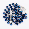 thumbnail image 2 of Collar de cuentas planas de vidrio azul Cadena de perlas cruzadas con cuentas de vidrio, 2 of 6