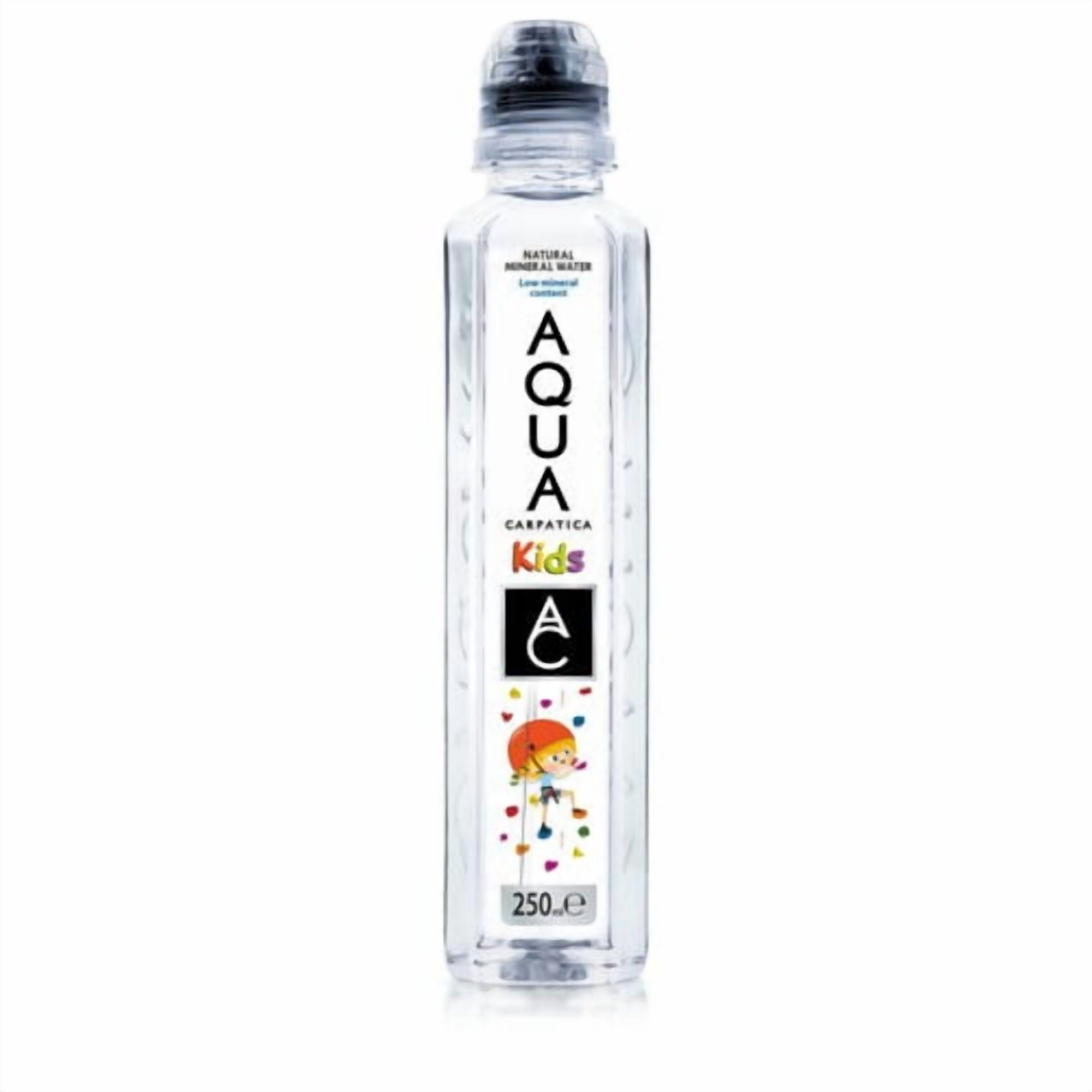 AQUA Carpatica Kids Sportscap Still Natural Mineral Water 12 x 250ml, British Import (Pack of 2)