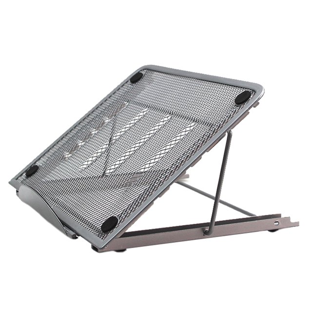 Matsuzay Soporte para tableta portátil de malla de acero, soporte plegable ajustable para ordenador portátil, soporte para Juegos de teclado y mouse para computadora Gris plateado