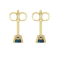 thumbnail image 4 of Clara Pucci 0.2Ct Natural London Blue Topaz Round Cut VVS1 Push Back Stud 14k Solid hypoallergenic Gold Designer Earrings For December, 4 of 7