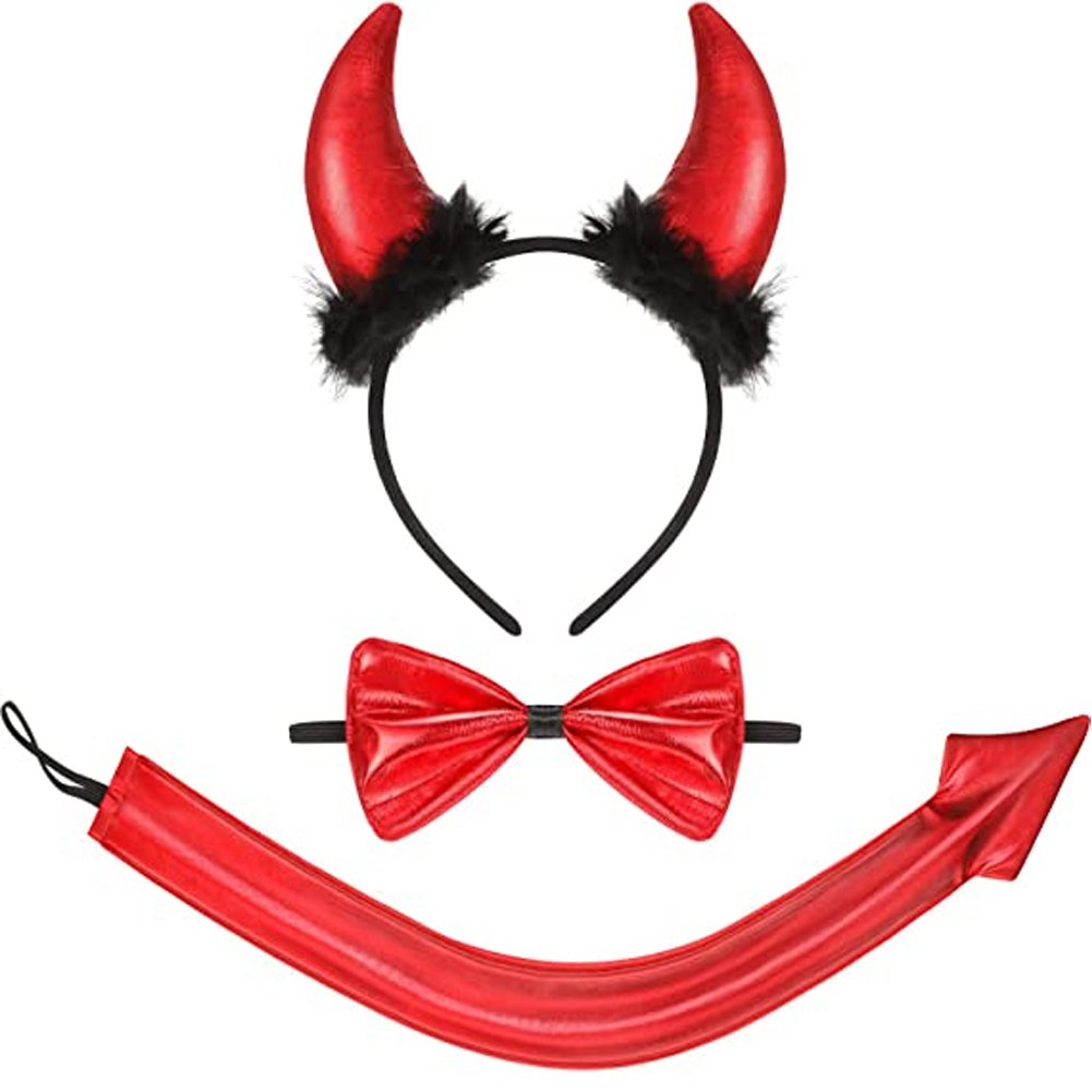 DGROEE 3Pcs/Set Devil Costume Accessory Set Halloween Devil Accessory