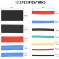 thumbnail image 2 of Nilight Heat Shrink 2:1 Electric Insulation Tube Kit 45mm Flame Retardant Wrap Cable Sleeve 560pcs 5 Colors 12 Sizes with Storage Box, 2 of 9