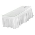 thumbnail image 1 of Linen Sheet Cover Pushing Massage Table Valance Sheet Cover with 21inch Skirts Salon Tidy and Professional (75x31inch ) White, 1 of 9