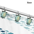 Sunlit Sea Turtle Shower Curtain Hooks, Home Decorative Shower Curtain Rings for Bathroom, Resin