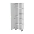 thumbnail image 2 of 58" High Mirrored Door Bathroom Cabinet With Interior Adjustable Shelves - White Finish Storage Mirror And Four Exterior Open 61.45 In, 2 of 2