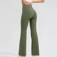 thumbnail image 6 of Lovskoo 2024 28"/30"/32"/34" Inseam Women's Bootcut Yoga Pants Long Bootleg High-Waisted Flare Pants with Pockets Olive Green-M, 6 of 9