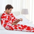 thumbnail image 6 of Naloa Lips Kiss Men’s Pajamas Set - Long Sleeve Button Down Sleep Shirt and Pajama Bottoms Sleepwear Set-X-Large, 6 of 7