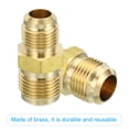 thumbnail image 4 of Conector de compresión de tubo de latón Uxcell, conector de tubo de rosca para plomería 3/8" Macho x 1/2" Macho 2, 4 of 6