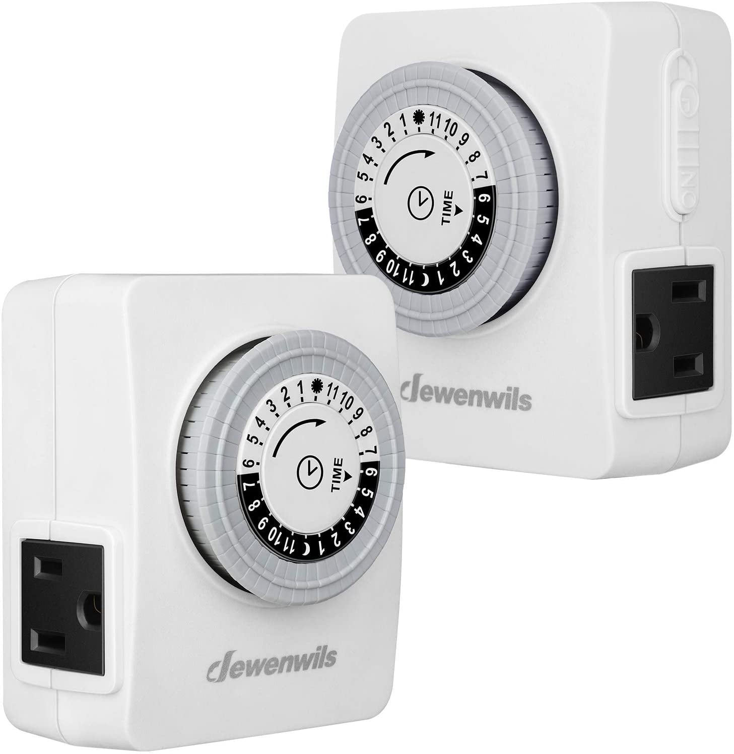 DEWENWILS 24 Hour Programmable Outlet Timer Indoor, 3 Prong Mechanical