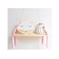 thumbnail image 2 of Estante flotante con borlas de cuentas de madera de pino, estante de pared estilo princesa, estante oscilante para almacenamiento de espacio y decoración de dormitorio, sala de estar, 2 of 5