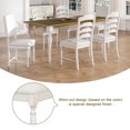 thumbnail image 4 of EUROCO 82.7" 7PCS Vintage Extendable Dining Table Set for 6-8,Wood Dining Room Table Set with Removable Leaf,4 Serrated Back Chairs and 2 Upholstered Back Dining Chairs,Rectangular Table Set for 6, 4 of 8