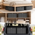 thumbnail image 4 of Oggfader Fabric Storage Bin with Lid, Collapsible Closet Organizer Bins with Handles, Stackable Storage Cubes for Bedroom, Dorm, Apartment - 14x10x8 Inch, Non-Woven, 4 of 6