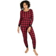 thumbnail image 2 of Leveret Womens Two Piece Cotton Pajamas Black & Red Plaid M, 2 of 4