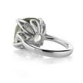 thumbnail image 3 of Gem Stone King 9.66 Cttw Green Prasiolite and White Diamond Engagement Ring | 925 Sterling Silver | 14MM Cushion Checkerboard | Wedding Engagement Anniversary Promise Ring for Women (Size 6), 3 of 5