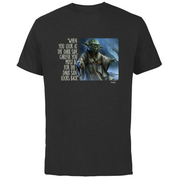 Star Wars Yoda Quote When You Look at the Dark Side - Short Sleeve Cotton T-Shirt for Adults - Customized-Black