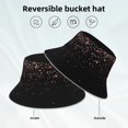 thumbnail image 5 of Kll Rose Gold Glitter1 Bucket Hat For Women Men Packable Travel Beach Sun Hat Outdoor Rave Accessories Reflective Fisherman Cap, 5 of 9